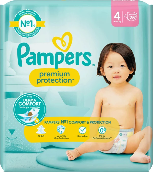 Pampers Premium Protection Gr.4 Einwegwindel, 9-14kg, 25 Stück