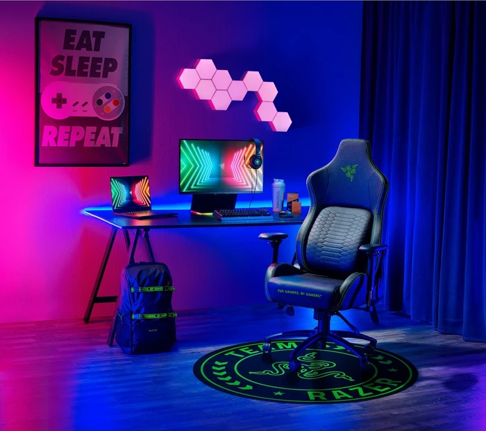 Razer Team Razer Floor Mat Bodenschutzmatte, schwarz/grün, rund