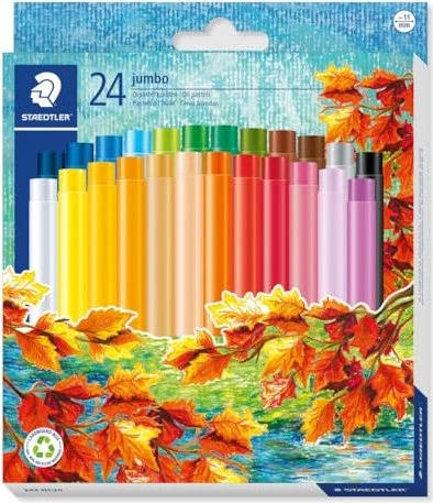 Staedtler Jumbo 243 Ölmalkreide mit Namensfeld pastell, 24 Farben, 24er-Set