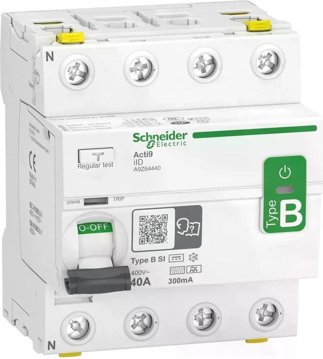 Schneider Electric Fehlerstrom-Schutzschalter Allstromsensitiv iID 4P 40A Typ B-SI 300mA
