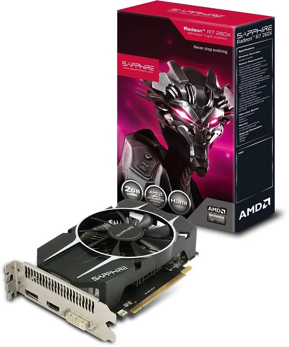 Sapphire Radeon R7 260X OC, 2GB GDDR5, DVI, HDMI, DP, lite retail