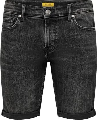 ONLY & SONS Slim Mid Ply Shorts Jeans washed black (Herren)
