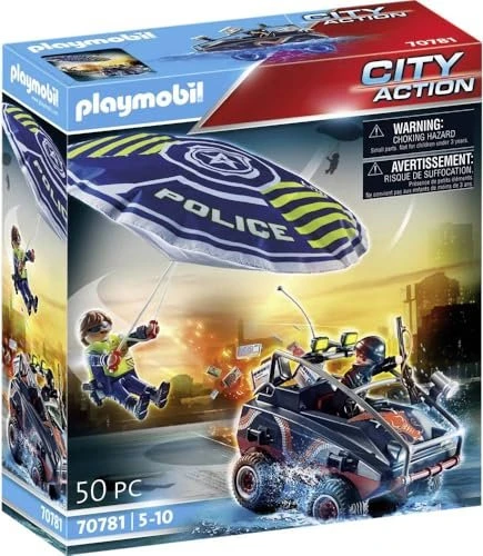 playmobil City Action Polizei-Fallschirm: Verfolgung des Amphibien-Fahrzeugs