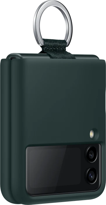 Samsung Silicone Cover with Ring für Galaxy Z Flip 3 5G grün