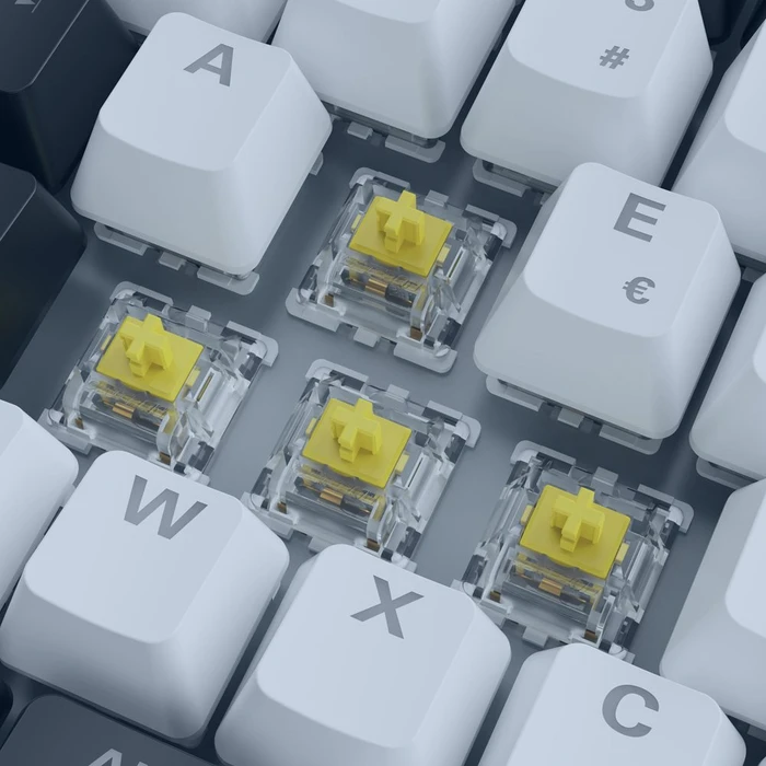 Sharkoon Skiller SGK50 S3 White, schwarz/weiß, LEDs RGB, hot-swap, Gateron YELLOW, USB, PT