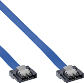 InLine SATA 6Gb/s Kabel mit verkürzten Steckern blau 0.15m, mit Arretierung (27701K)