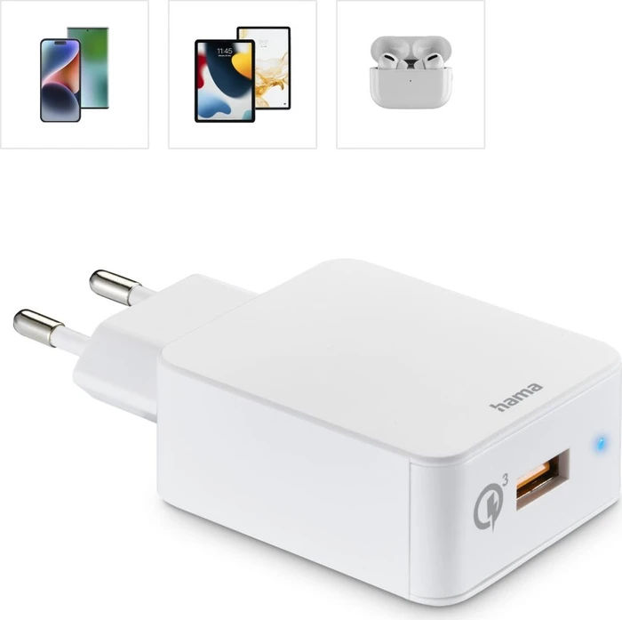 Hama Schnellladegerät Qualcomm Quick Charge 3.0 USB-A 19.5W schwarz