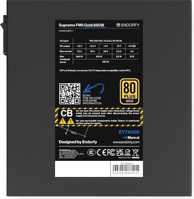 Endorfy Supremo FM5 Gold 850W, ATX