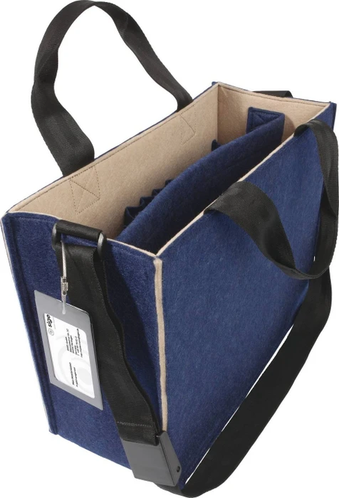 Sigel Notebook Tasche Desk Sharing Bag Bicolor M Synthetischer Filz Dunkelblau