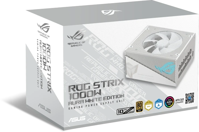 ASUS ROG STRIX 1000G Gold Aura Edition White, ROG-STRIX-1000G-AURA-WHITE-GAMING, 1000W, ATX 3.0
