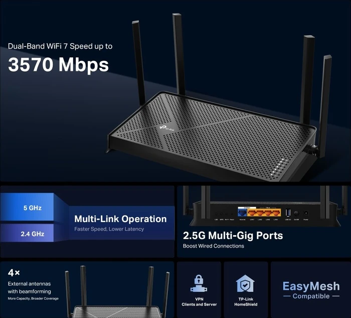TP-Link Archer BE230, Wi-Fi 7, BE3600