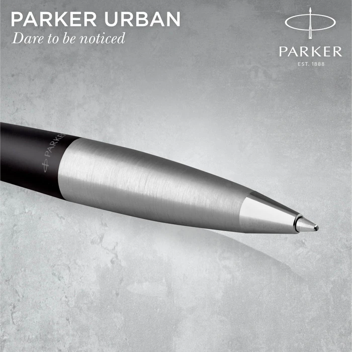 Parker Urban Twist M Kugelschreiber muted black lacquer/chrome trim, Geschenkbox