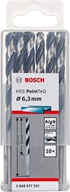 Bosch Professional HSS PointTeQ Spiralbohrer, 6.3x63x101mm, 10 Stück