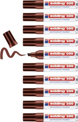 edding 500 Permanentmarker braun, 10er-Pack