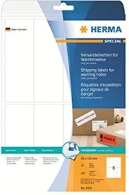 Herma Etiketten, 50x142mm, weiß, matt, 25 Blatt (200 Etiketten)