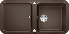 Blanco Yova XL 6 S InFino Einbau Becken reversibel mit Ablauffernbedienung cafe