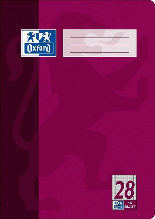Oxford Schulheft, A4, Lineatur 28, pflaume, 16 Blatt