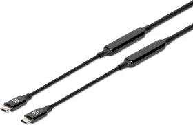 Manhattan USB 3.2 Gen 2 Aktives Typ-C Kabel USB-C Stecker auf USB-C Stecker 10Gbit/s 60W/3A 3.0m schwarz