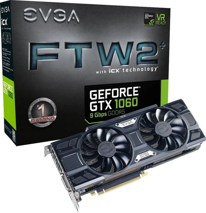EVGA GeForce GTX 1060 FTW2 Gaming 9Gbps, 6GB GDDR5, DVI, HDMI, 3x DP
