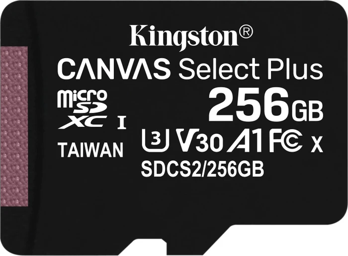 Kingston Canvas Select Plus R100/W85 256GB, UHS-I U3, A1, Class 10
