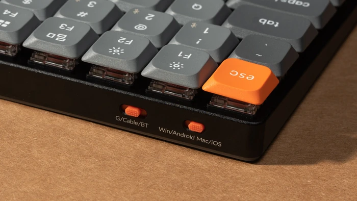 Keychron K3 Max, grau, LEDs RGB, hot-swap, Gateron LOW PROFILE 2.0 RED, USB/Bluetooth, US