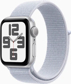 Apple Watch SE (2022) (GPS) 40mm silber mit Sport Loop Blaue Wolke