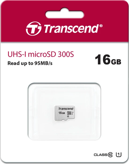 Transcend 300S R95 16GB, UHS-I U1, Class 10