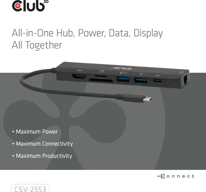 Club 3D 7-in-1 Hub, USB-C 3.0 [Stecker]