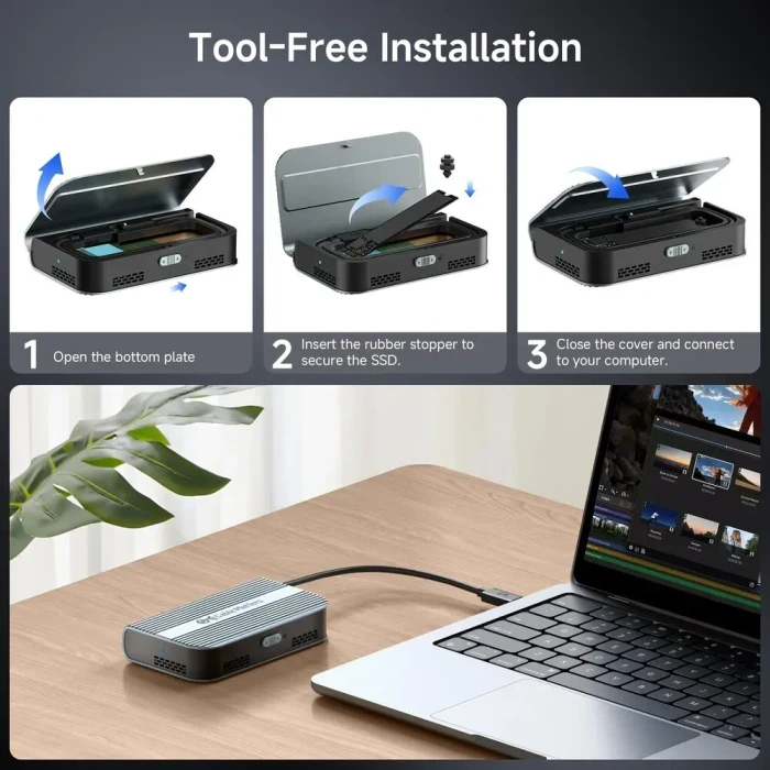 Cable Matters Foldable NVMe SSD Enclosure, M.2, USB4