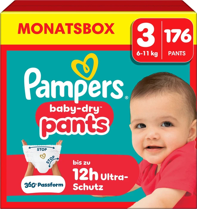 Pampers Baby-Dry pants Gr.3 Einwegwindel, 6-11kg, 176 Stück
