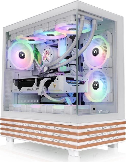 Thermaltake View 270 Plus WS ARGB Snow, weiß/braun, Glasfenster