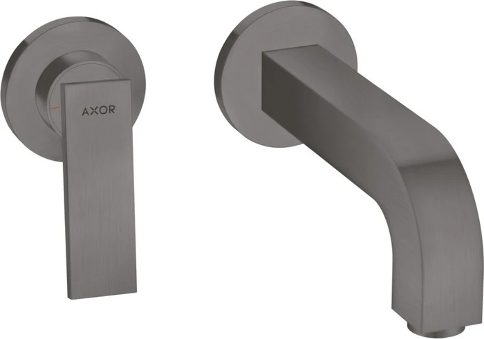 Hansgrohe Axor Citterio 2-Loch Waschbeckenarmatur mit Hebelgriffen und Rosetten 220mm brushed black chrome
