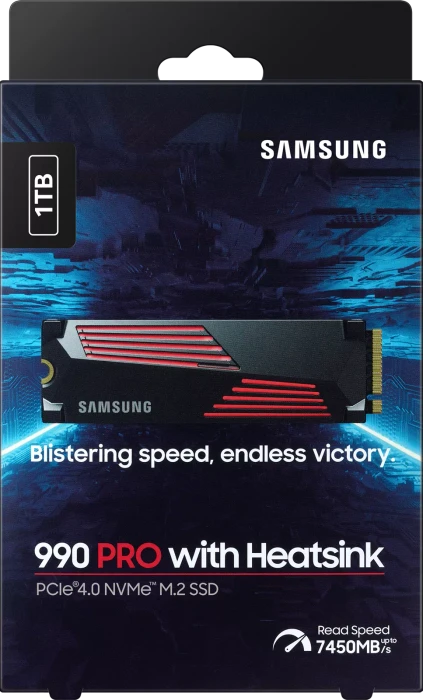 Samsung SSD 990 PRO 1TB, M.2 2280 / M-Key / PCIe 4.0 x4, Kühlkörper