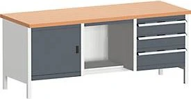 Bott Cubio Werkbank 200x84x75cm schwarz