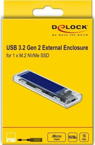 DeLOCK USB 3.2 Gen 2 External Enclosure, USB-C 3.1
