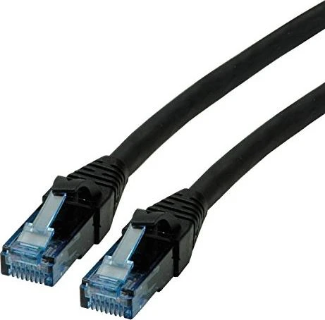 Roline / Secomp GHMT Patchkabel, Cat6a, U/UTP, RJ-45/RJ-45, 10m, schwarz