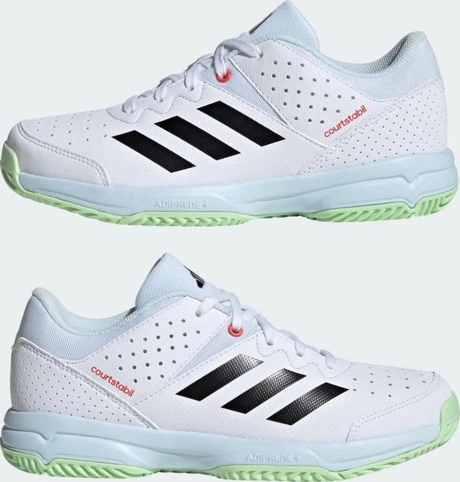 adidas Court Stabil cloud white/core black/semi green spark (Junior)