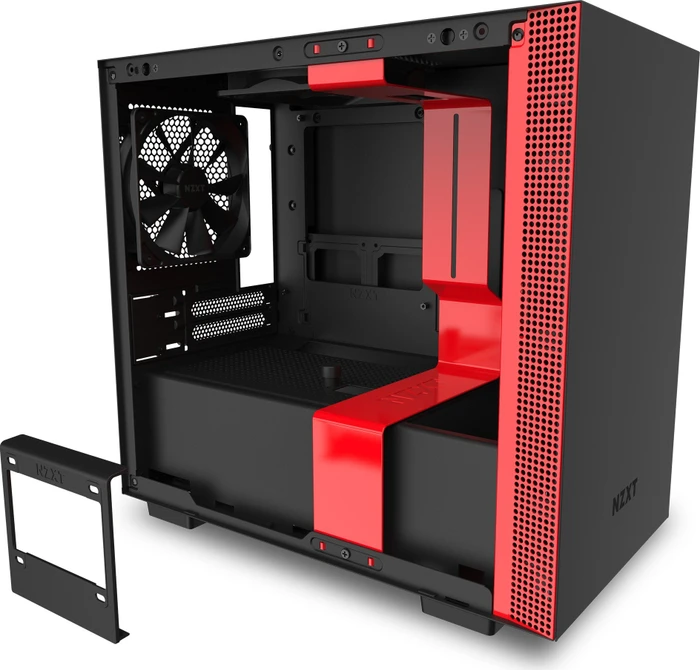 NZXT H210i, schwarz/rot, Glasfenster, Mini-ITX