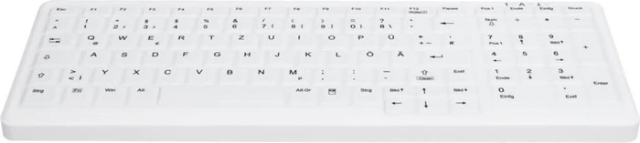 Contour Design Active Key Desinfizierbare Tastatur mit Nummernfeld, weiß, USB, DE