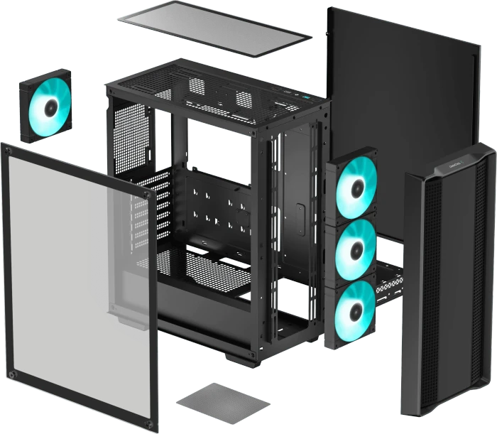 DeepCool CC560 [V2], schwarz, Glasfenster
