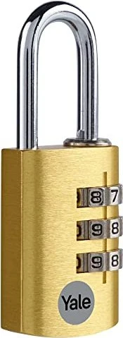Yale YE3CB/28 Alu gold, Zahlenschloss