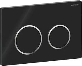 Geberit Omega20 Betätigungsplatte schwarz/glanzverchromt/schwarz