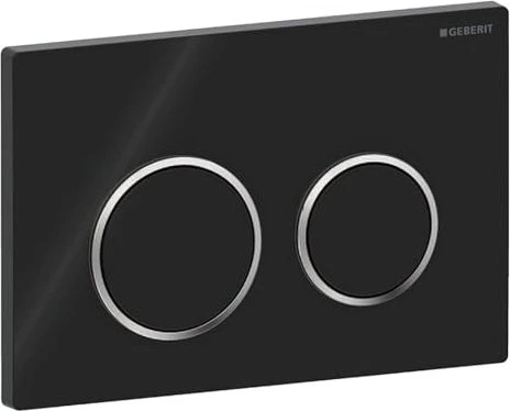 Geberit Omega20 Betätigungsplatte schwarz/glanzverchromt/schwarz