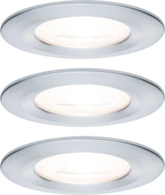 Paulmann Nova rund starr GU10 6.5W Einbauleuchte alu, 3 Stück