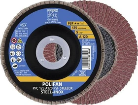 Pferd PFC 125 A 120 PSF STEELOX POLIFAN Fächerschleifscheibe K120, 125x22.23mm, 10 Stück