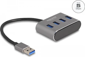 DeLOCK 4-Port USB-Hub, 4x USB-A 3.0, USB-A 3.0 [Stecker] (63190)