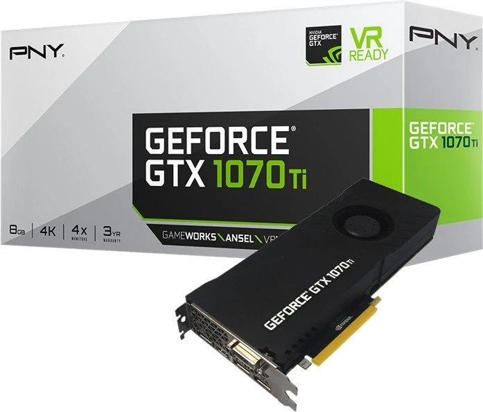 PNY GeForce GTX 1070 Ti Blower, 8GB GDDR5, DVI, HDMI, 3x DP