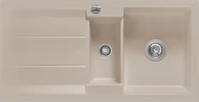 systemceram Genea 100 F Einbau Becken reversibel mit Ablauffernbedienung fango