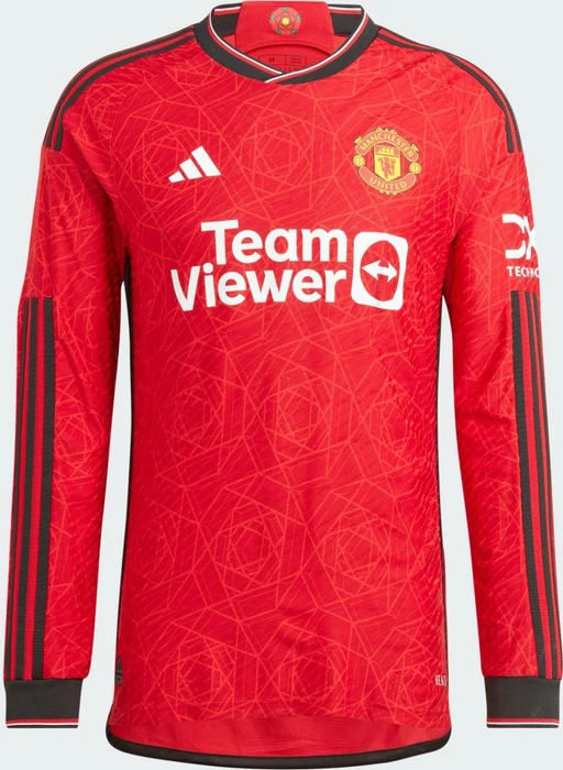 adidas Manchester United Authentic 2023/2024 Heimtrikot langarm team collegiate red (Herren)
