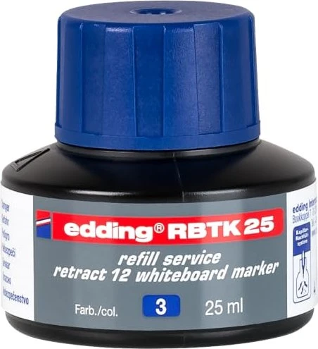 edding RBTK25 retract 12 Whiteboardmarker Tintenflasche blau, 25ml